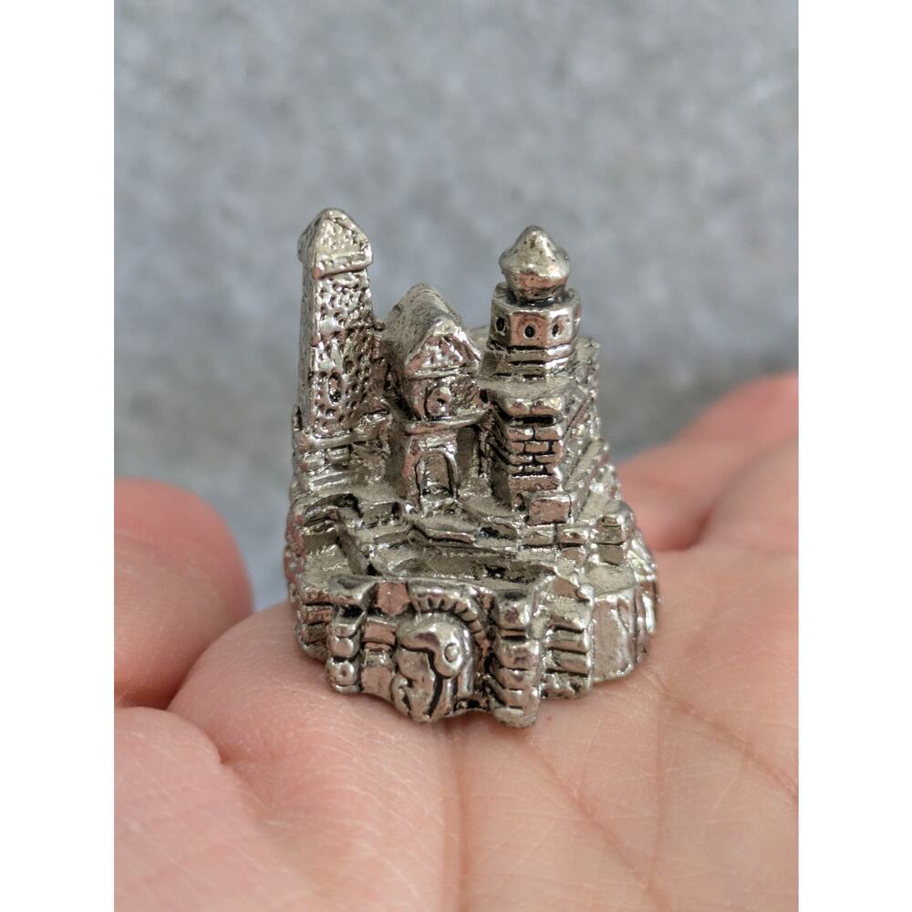 Miniature Pewter Medieval Fantasy Castle Fortress Tower Figurine